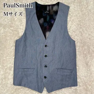 레어 폴스미스 M 베스트 지레 PaulSmith 린넨 린넨 올 패턴
