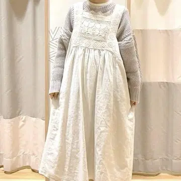 사만사 모스모스 가슴 부분 레이스 원피스