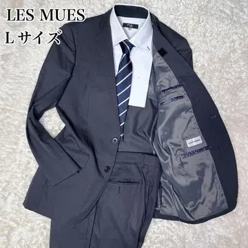 [새상품급] LES MUSE 남성용 셋업 수트 스트라이프 블랙 L 사이즈