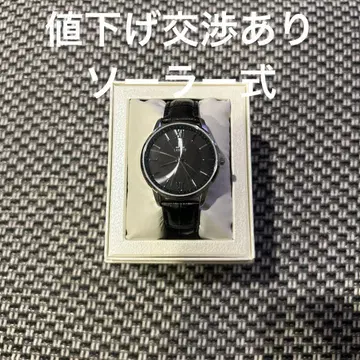 LANCETTI 블랙 가죽 손목시계