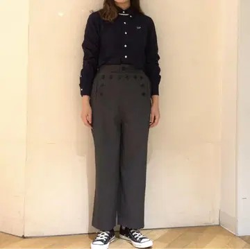 BEAMS BOY 트로피컬 울 세일러 팬츠 그레이