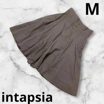 [ intapsia ] 큐롯 플리츠 사양 버튼 포함 카키 M 사이즈