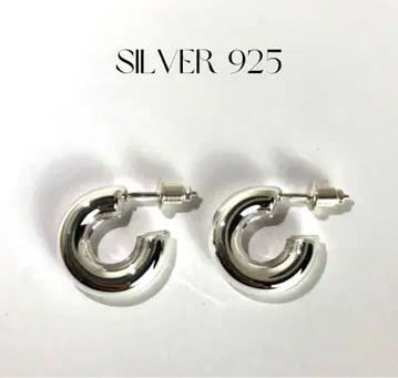 1004 SILVER 실버 925 태폭 후프 귀걸이 각인 양쪽 헝겊 가방