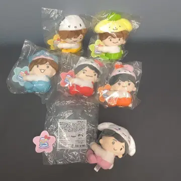 나니와단시 산리오 클립 마스코트 봉제 인형 7개 세트