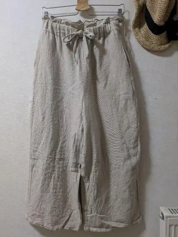 사만사 모스모스 린넨 혼방 와이드 팬츠 베이지