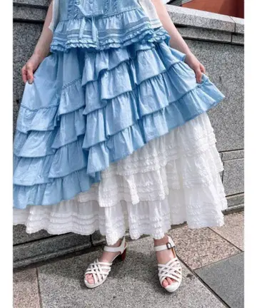 오늘 한정 가격 판매, 새상품 택 포함, 핑크하우스, 데님 롱 스커트
