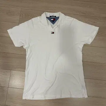 TOMMY JEANS 화이트 피케 셔츠 M TOMMY HILFIGER