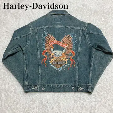 레어 Harley-Davidson 데님 자켓 G 자수 M