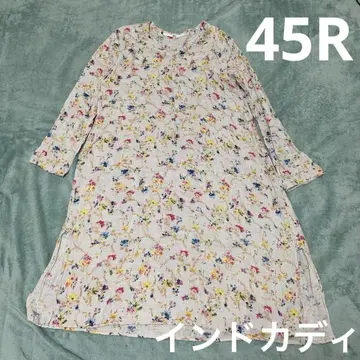 40R 45rpm 인도 카디 꽃무늬 코튼 100% 원피스