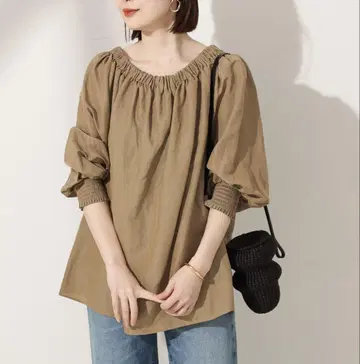 시어 린넨 개더 블라우스 JOURNAL STANDARD L'ESSAGE