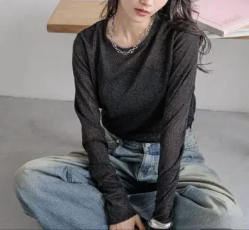 라메 크루 롱 슬리브 로리즈팜 미사용 새상품 이번 시즌 신상