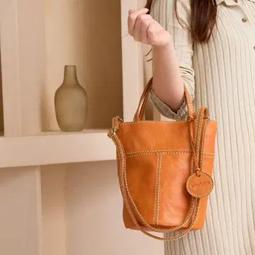 숄더백 쥬케로 천연 가죽 버킷형 가방 핸드백