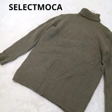 SELECTMOCA 올리브 그린 터틀넥 롱 스웨터 긴팔