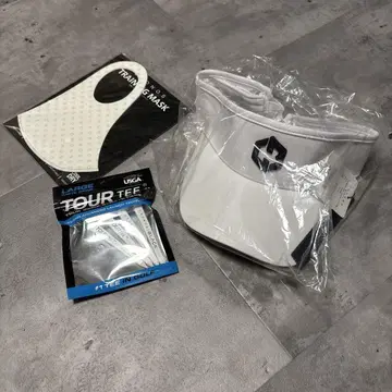 화이트 바이저 골프 티 트레이닝 마스크 세트