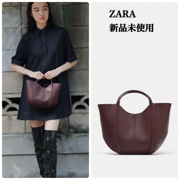 완판템 ZARA 스티치 미니 시티백 택 포함 새상품 보르도