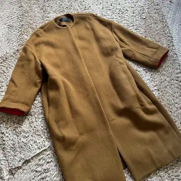 yori 요리 노카라 코트 돌먼 슬리브 브라운