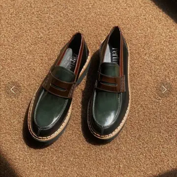 Pertini 페르티니 통굽 멀티 컬러 로퍼 36 23cm 그린