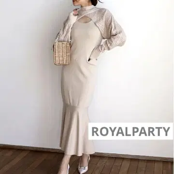ROYALPARTY 크롭 니트 레이어드 머메이드 원피스