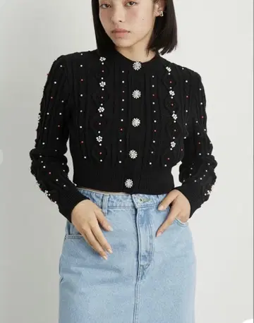 LILY BROWN 비즈 장식 가디건