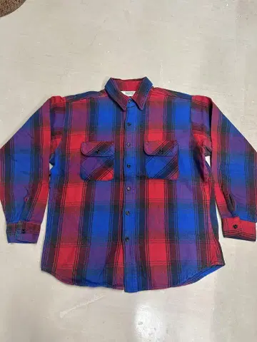 90s 80s FIVE BROTHER 체크 무늬 플란넬 셔츠 미국제 L