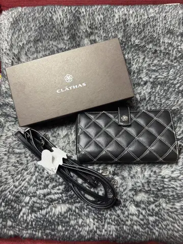 CLATHAS 퀼팅 장지갑 스마트폰 블랙