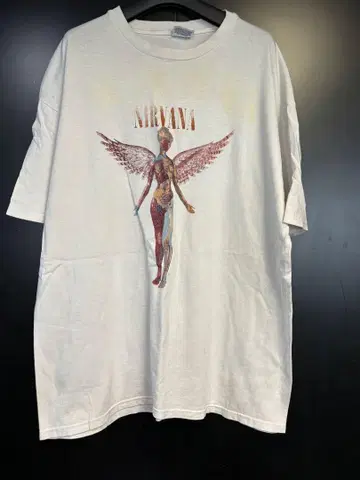초레어 00'S 당시물 NIRVANA IN UTERO 티셔츠 빈티지