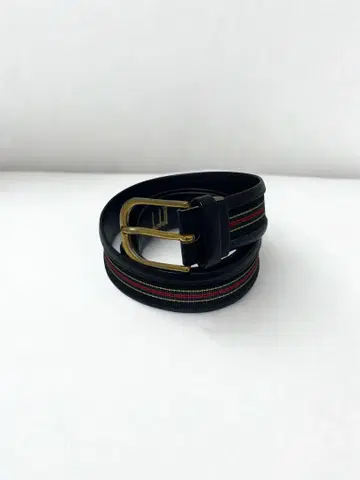 레어! dunhill 던힐 벨트 가죽 블랙 스트라이프 전체 길이 80