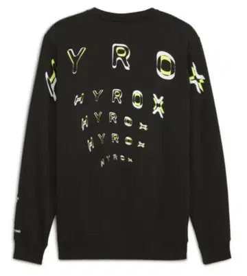 HYROX 블랙 크루넥 맨투맨