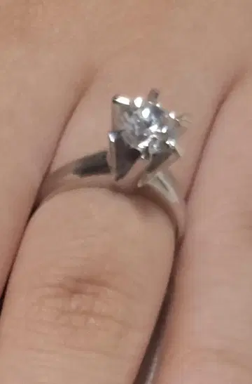 새상품급 실버 싱글 볼 지르코니아 반지 11호