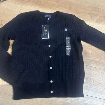 POLO 네이비 케이블 니트 가디건