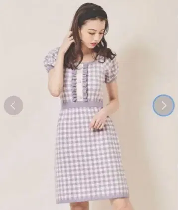[ 31 Sons de mode ] 깅엄 체크 니트 원피스 퍼플