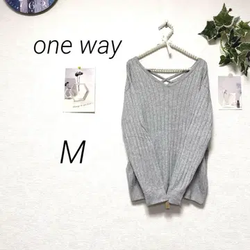 8783 원 웨이 V넥 리브 니트 M 무지 레이온 혼방