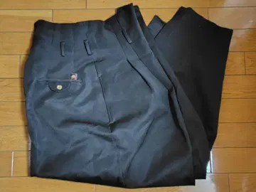 굵은 초와이드 본탄 변형 학생 바지 블랙 투 턱 학생 슬랙스
