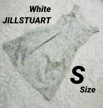 White JILLSTUART 꽃무늬 드레스 원피스 S 미색 광택 일본제