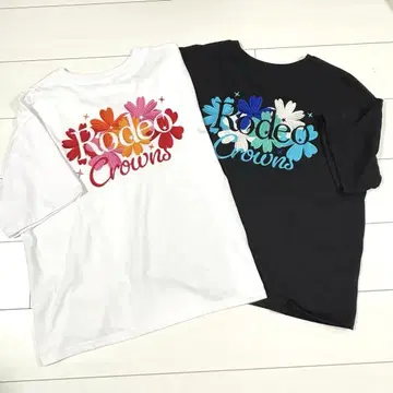 가격 인하 Rodeo Crowns 플라워 로고 자수 T셔츠 2종 세트