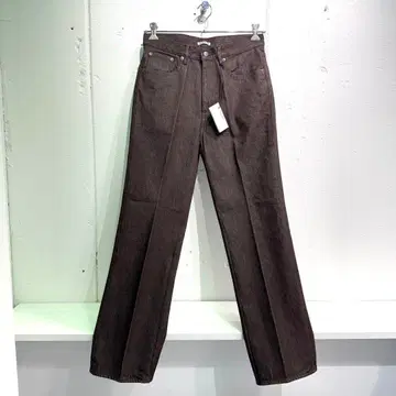 AURALEE HARD TWIST DENIM 5P PANTS BROWN