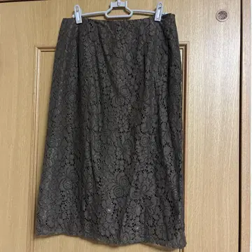 브라운 레이스 타이트 스커트 13