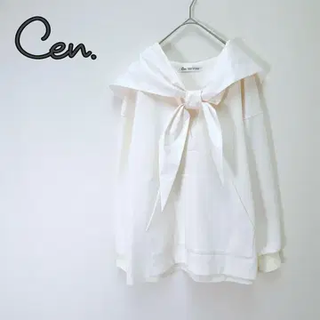 새상품급 cen. 센 세일러 카라 보타이 도킹 풀오버 화이트
