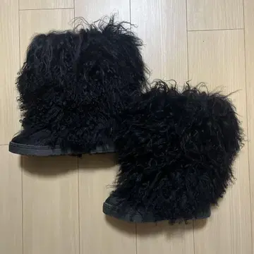 인조 모피 부츠 23cm