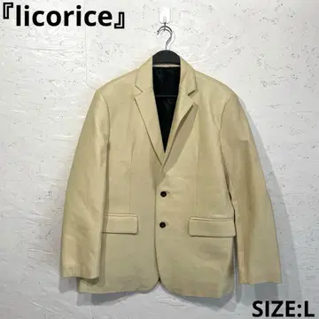 레어 컬러 [ licorice ] 램 가죽 테일러드 자켓 크림색 L