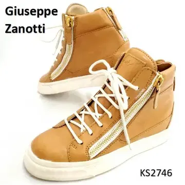 쥬세페 자노티 더블 사이드 지퍼 하이컷 천연 가죽 가죽 EU35