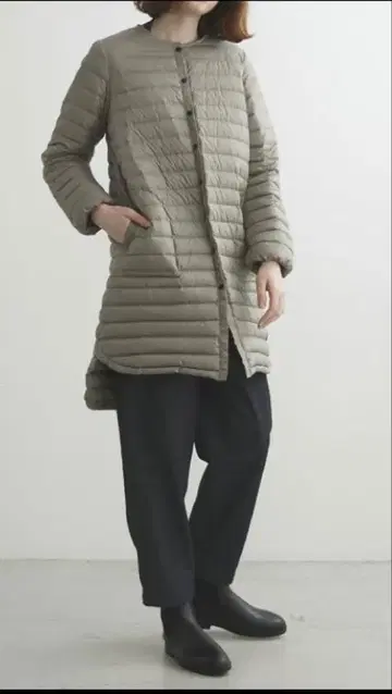 새상품 Traditional Weatherwear 그레이 롱 다운 34