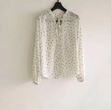 SLOBE IENA 슬로브 이에나 도트 프론트 리본 블라우스 아이보리