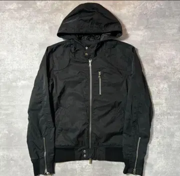 빈티지 더블 지퍼 디자인 나일론 자켓