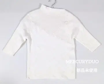 MERCURYDUO 2WAY 아지메 넥 뷔스티에풍 리브 니트