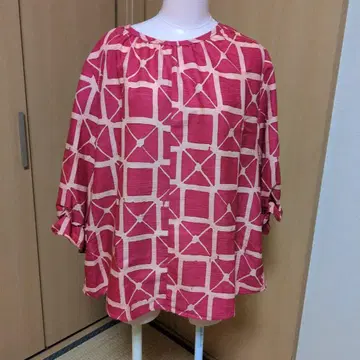 기하학 패턴 핑크 상의, 기모노 리메이크