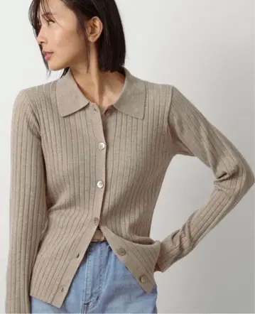 밴야드 스톰 카라 부착 와이드 리브 니트 울 혼방 [21]