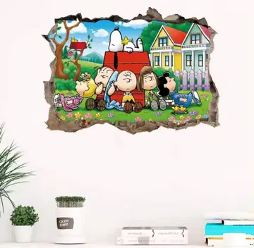 스누피 월 스티커 벽지 벽 스티커 벽 씰 피넛