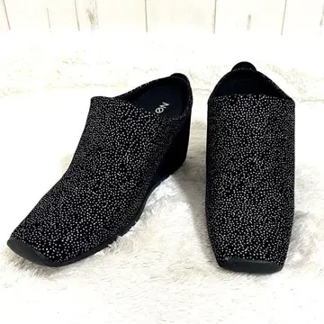 NONAME 노네임 사보 샌들 슬립온 웨지솔 블랙 라메