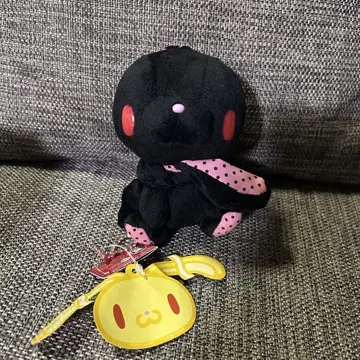 범용 토끼 봉제 인형 야와하다 전개 도트 한입 사이즈 블랙